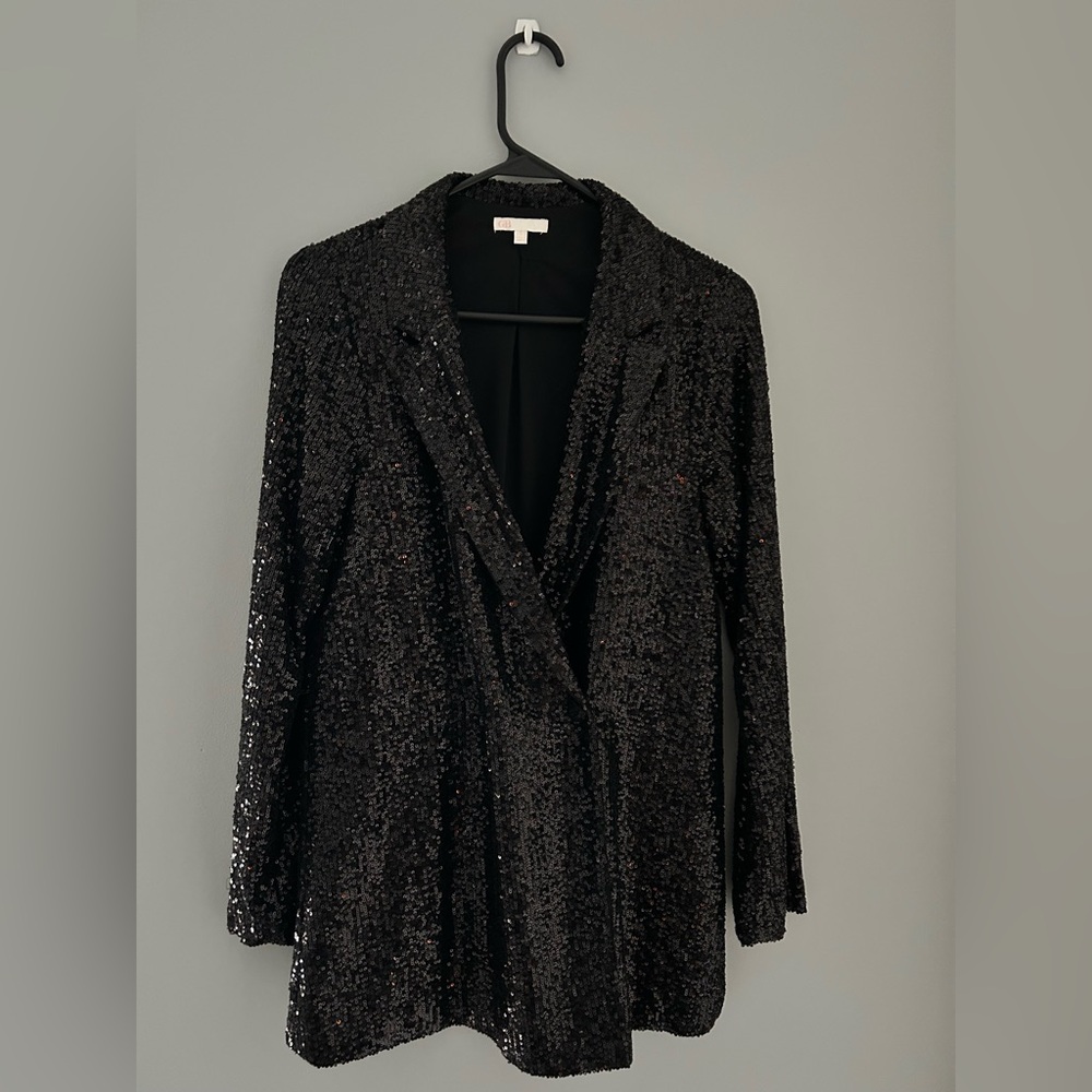 Gianni Bini Black Sequin Blazer